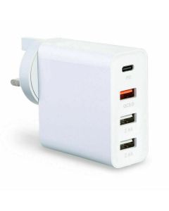 4 Port Type-C + USB Wall Charger Q.C. 3.0 / PD Compatible
