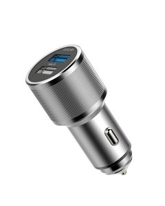 2 Port Metal USB Car Charger Q.C 3.0 + 2.4A