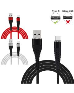 Straight USB Cables Type-C Micro USB and 8 Pin (Apple Compatible) Cables 1-2-3m