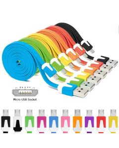 Flat Micro USB Noodle Cables 1-2-3m